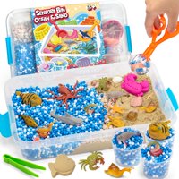 Kit De Arena Sensorial Yeonha Toys Ocean&Sand Con Tapa, 42 Unidades Para Niños