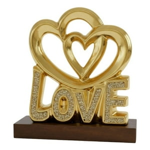 Genérico - Figura Decorativa Adorno Corazones Love Estatua Jhn