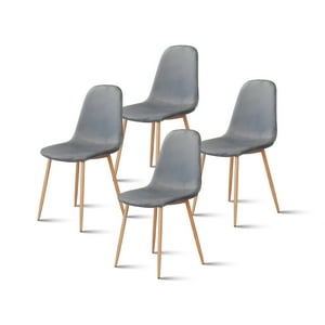 Klik Muebles - Pack De 4 Sillas Spoon Terciopelo - Gris