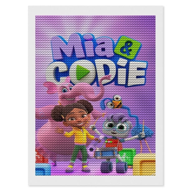 Mia y Codie Kits de Pintura de Diamantes para Adultos 5D DIY Diamond Art Kits Full Drill Diamond Dots para Regalo Decoración de Pared y Relajación Artes de Gemas 30*40cm