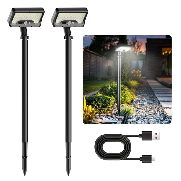 Luces solares con sensor de movimiento Tryme, 92 LED, impermeables, paquete de 2