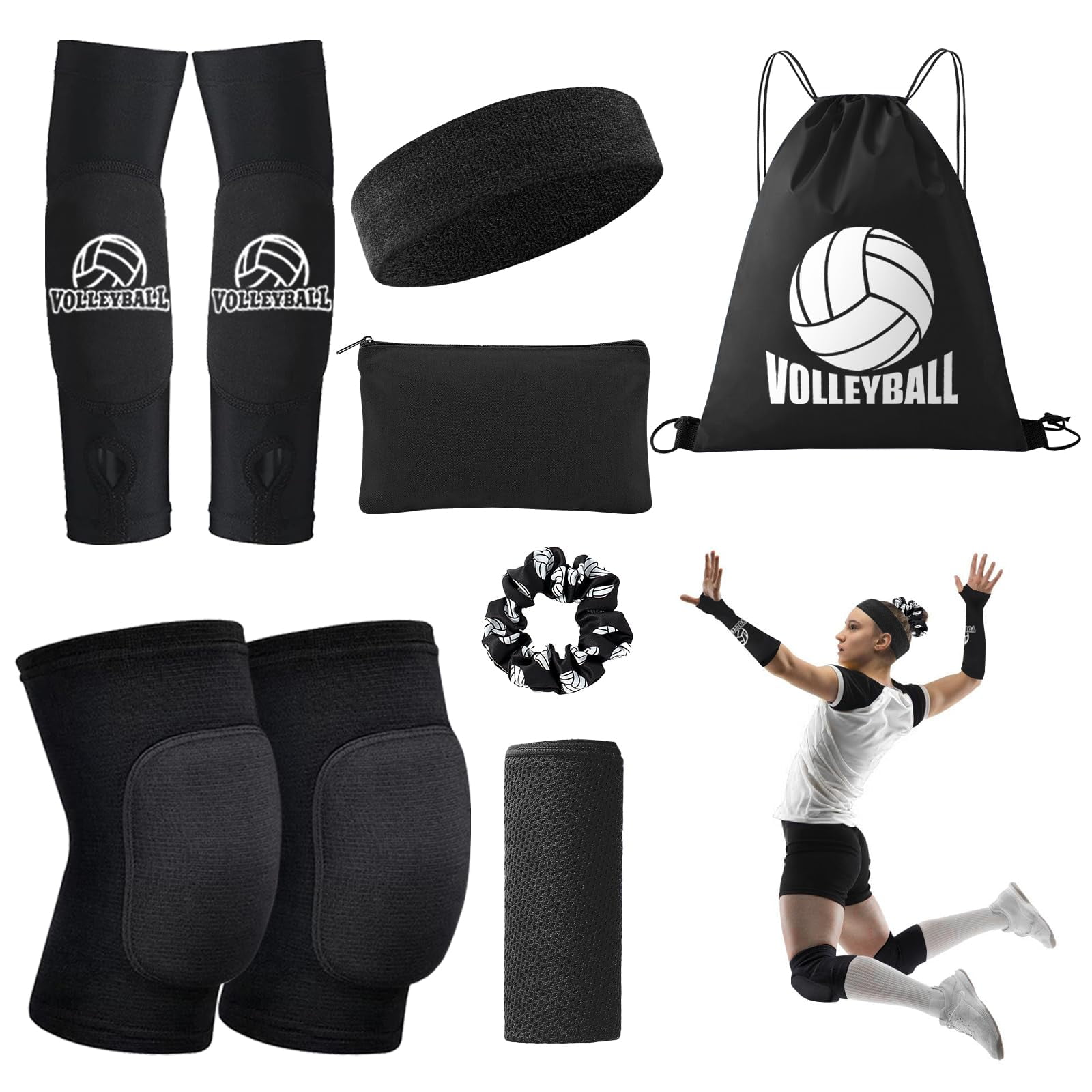 Set De Accesorios De Voleibol Umacwin: Rodilleras Y Mangas