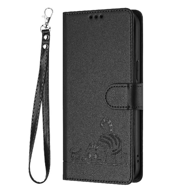 Funda tipo cartera FOXDOCK para Xiaomi 14 5G con soporte, ranuras, RFID, diseño de gato