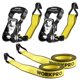 thumbnail image 1 of Correas de trinquete WORKPRO 2 piezas 4 m 1500 kg amarillas, 1 of 8