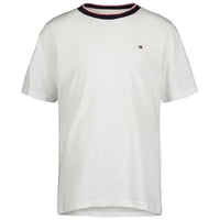 Camiseta Tommy Hilfiger De Manga Corta Para Niños Yd Ringer 16-18, Color Blanco