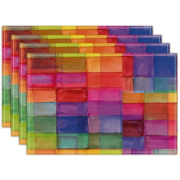 Set De 4 Mantelitos Individuales Para Mesa Tapetes Rectangulares De Tela Premium Fina Impermeables Y Resistentes 32 X 45 Cm Estilo G F