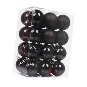 Genérico - 24 Colgantes Con Adornos De Bolas Navideñas Para El Día Festivo De La Granja De Año Nuevo En Color Negro