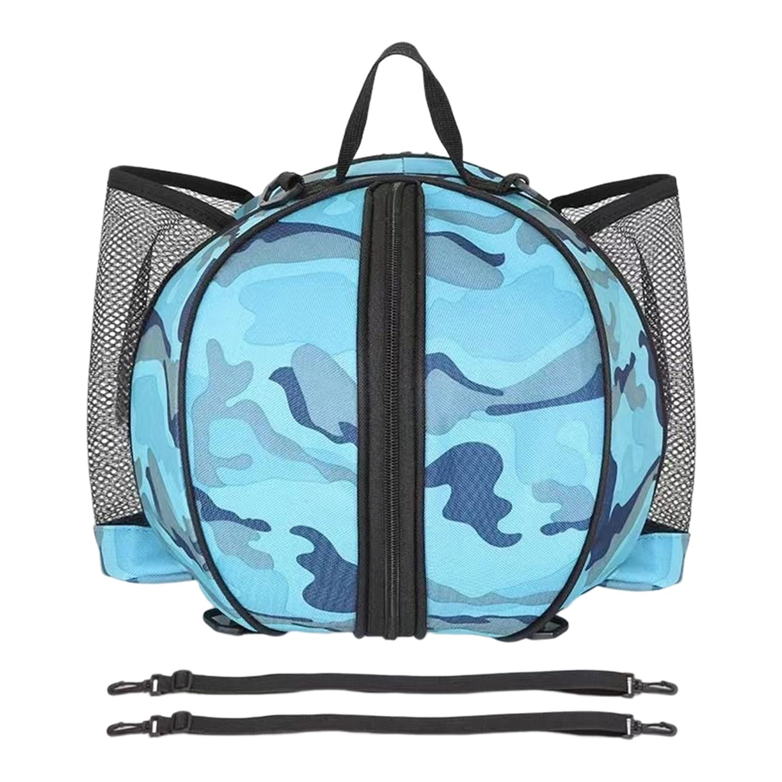 Magideal - Bolsa De Baloncesto Universal, Soporte Para Mochila, Bolsillos De Malla Ligeros, Correa De Hombro Ajustable, Mochilas De Almacenamiento, Pelota De , Azul Grisáceo Gris Azul