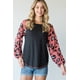 thumbnail image 2 of Blusa Ccwholesalesclothings Con Cuello Redondo Y Bloques De Color Con Estampado Animal Malva, 2 of 5