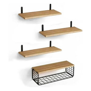 Global Latin Group - Repisas Flotantes Modernas Diseño Minimalista Y Funcional Marron Claro