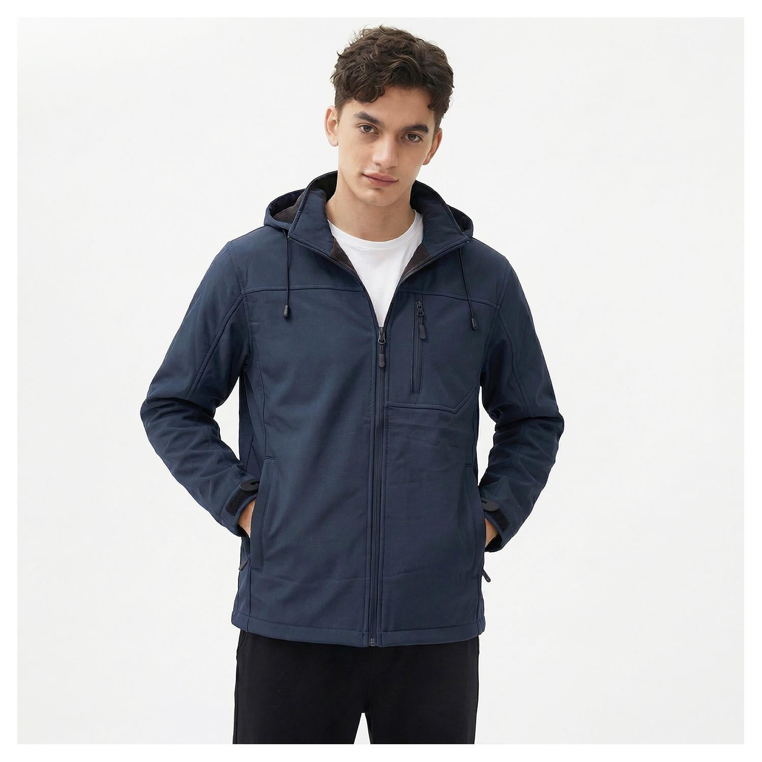 Cursor - Chaqueta Softshell Termico Con Micropolar Corporativo Hombre Azul Xl