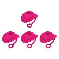 Bothyi - Lindos Casquillos De Paja Cubre Accesorios De Taza Regalos De Fiesta Cubierta De Puntas De Paja De Silicona 4 Piezas Rosa
