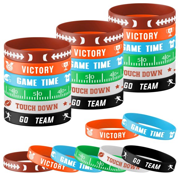 Pulseras Lesnala 48 pzs – Pulseras de Silicona de Fútbol Americano