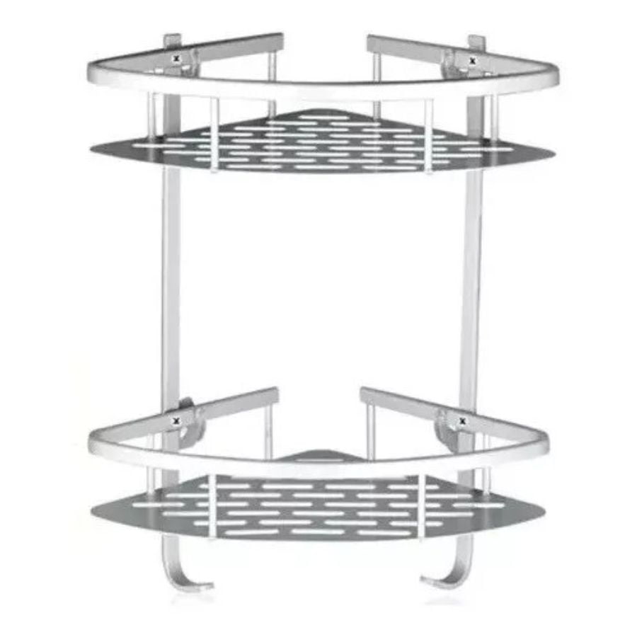 Click Ventas - Repisa Mural Esquinero Baño Ducha Aluminio 2 Niveles