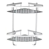 Click Ventas - Repisa Mural Esquinero Baño Ducha Aluminio 2 Niveles