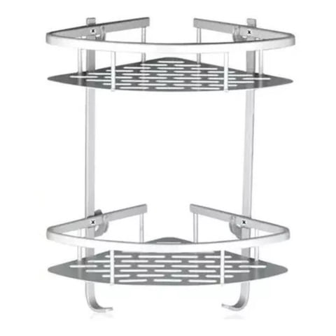 Click Ventas - Repisa Mural Esquinero Baño Ducha Aluminio 2 Niveles