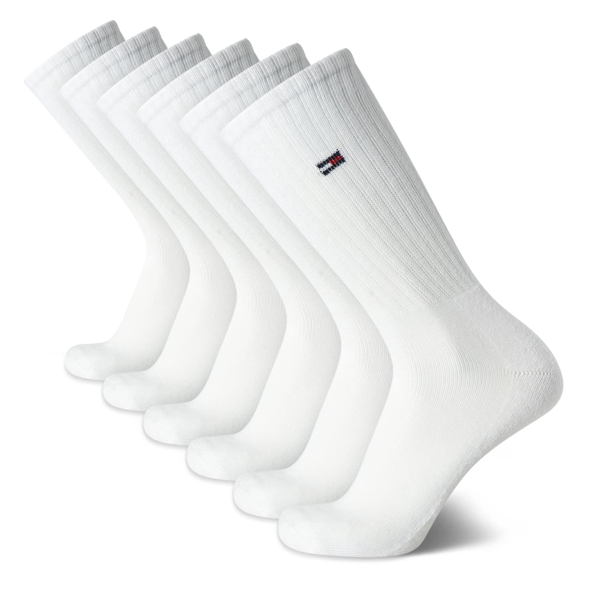 Calcetines Tommy Hilfiger Sport Cushion Crew Para Hombre De 7 A 12 Años, Color Blanco
