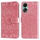 thumbnail image 1 of Funda tipo cartera FOXDOCK para OPPO A78 4G , diseño girasol en relieve, cuero PU, cierre magnético, soporte y tarjetero, 1 of 5
