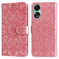 Funda Tipo Cartera Foxdock Para Oppo A78 4G , Diseño Girasol En Relieve, Cuero Pu, Cierre Magnético, Soporte Y Tarjetero