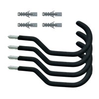 Bothyi - Ganchos De Pared De 4 Piezas, Ganchos Para Abrigos, Resistentes Para Paredes, Granja, Negro Mate