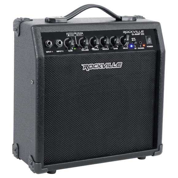 Amplificador para guitarra Rockville G-AMP de 20 W con Bluetooth y delay