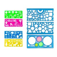 Magideal - 7 Piezas Plantillas De Dibujos Geométricos Regla De Medición Colorida Variedad De Formas Plantillas De Formas Múltiples Transparentes Para Medición De
