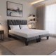 thumbnail image 4 of Cama Dos Plazas con Colchon + Pack de Almohadas Tapizado en Felpa Gris Oscuro, 4 of 6
