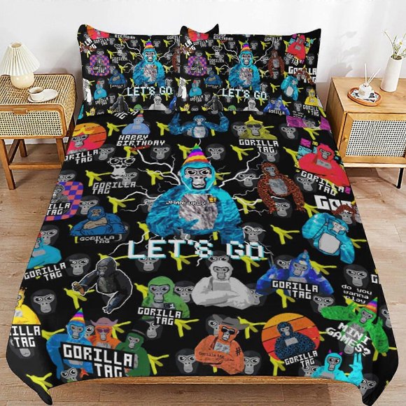 Gorilla Tag Bedding Set Duvet Cover Comfortable and Lightweight Cartoon Bedding3 Piece (case)