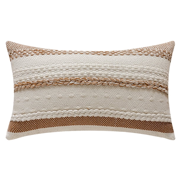 REGALWOVEN Fundas Decorativas de Almohada a Rayas Paquete de 1 para Sofá Cama Decoración del Hogar Fundas de Cojín Suaves Marrón 12" x 20"