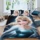 thumbnail image 2 of Frozen Chica Elsa Princesa Conjunto de sábanas temático, trío de piezas, cómodo y amigable con la piel, diseño único, regalo de decoración para el hogar para familiares, amigos y fans,140cm *210cm, 2 of 6