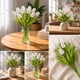 thumbnail image 3 of Ramos De 12 Tulipanes Artificiales Flor Decoración Tulipan blanco Talla Única, 3 of 7