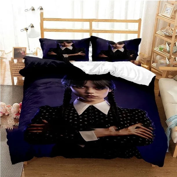 Horror TV Shows Wednesday Addams Bedding Set Boys Girls Twin Queen Size Duvet Cover Pillowcase Bed Kids Adult