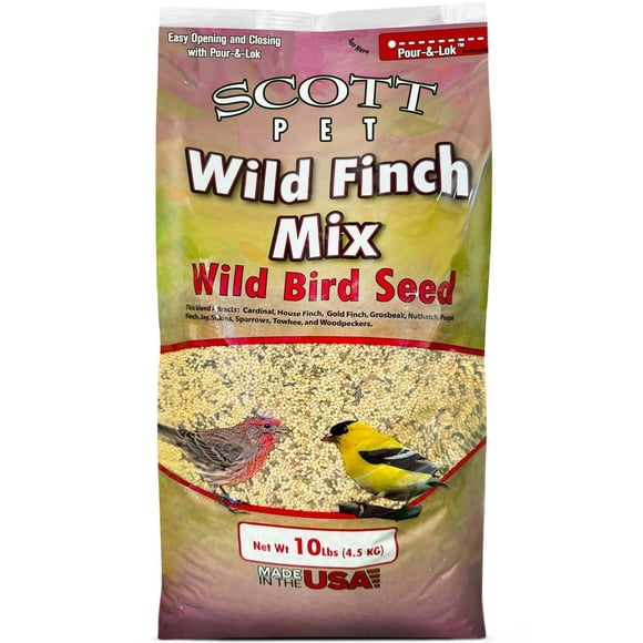 Mezcla de semillas para aves silvestres Scott Pet Wild Finch Mix, bolsa de 4.54 kg para comederos tu
