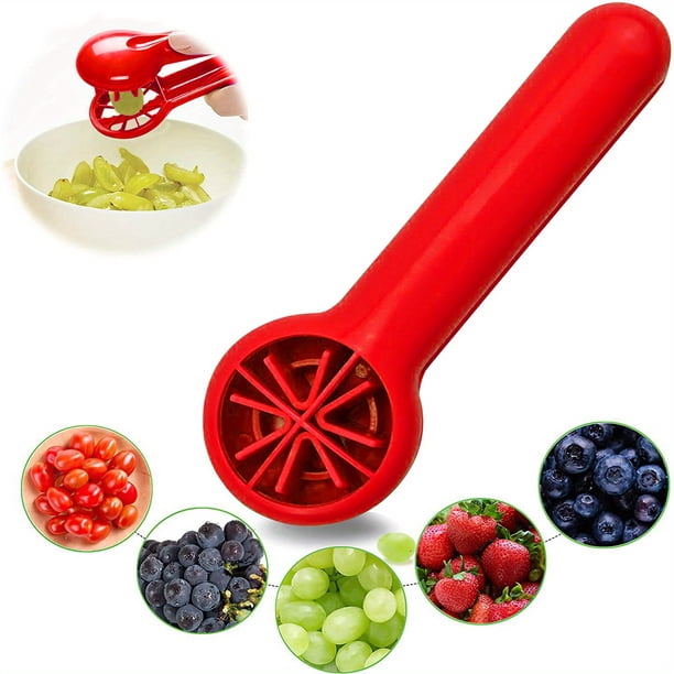 Get Creative in the Kitchen with our 1pc Grape Tomato Cherry Strawberry Cutter - No Blade, Green Multifunctional Vegetable and Fruit Cutter for Kids and Adults. Perfect Christmas Gift!