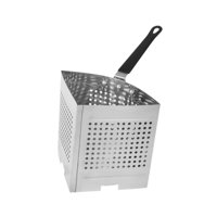 Magideal - Cesta Coladora Para Olla De Pasta Con Bolsillo Profundo Perforado De 5,2 X 5,2 X 18 Cm, Resistente Para Porciones Más Pequeñas, Versátil, De Acero
