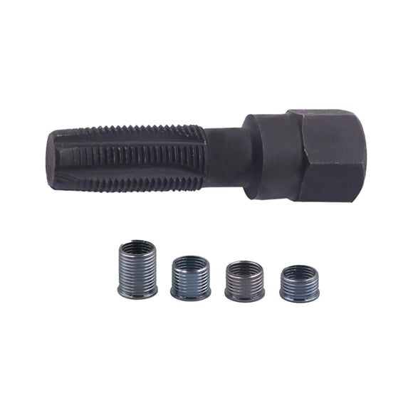 de reparación de rosca de bujía Spart de 14 mm, herramienta de reparación de rosca de cilindro de 14 mm con 4 insertos para reparación de bujías