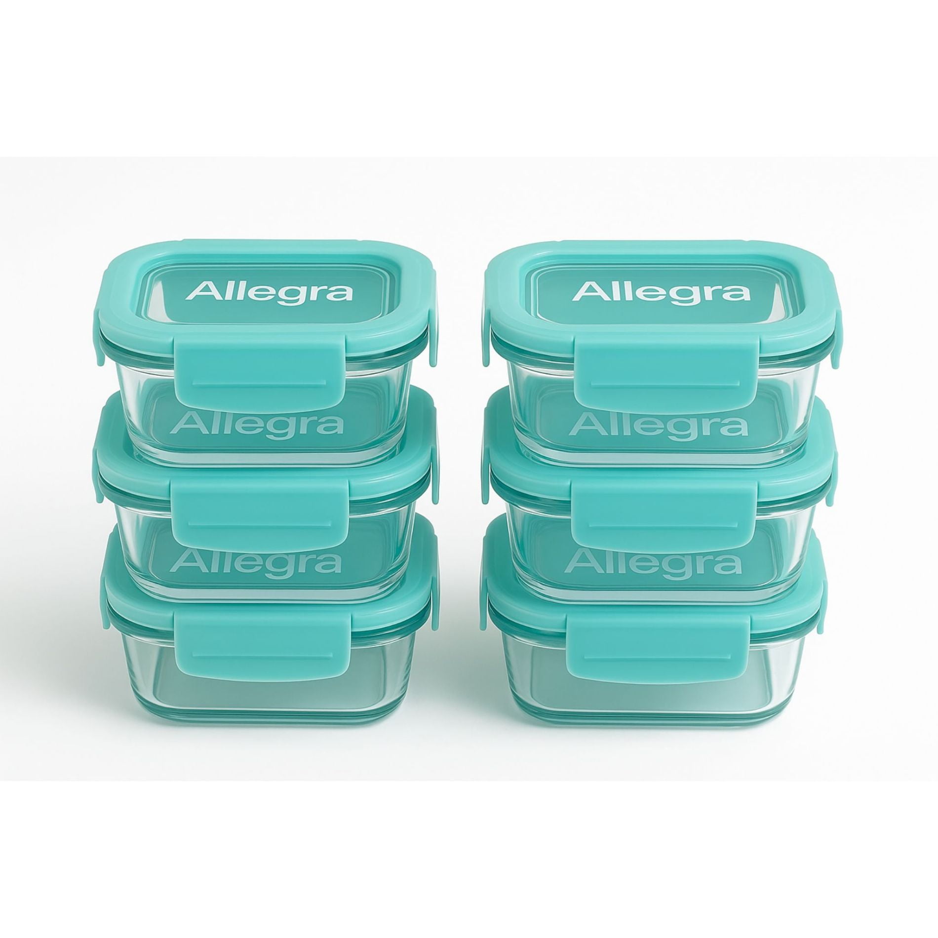 Allegra - 6 Mini Potes / Taper Chicos Hermeticos Vidrio 150cc