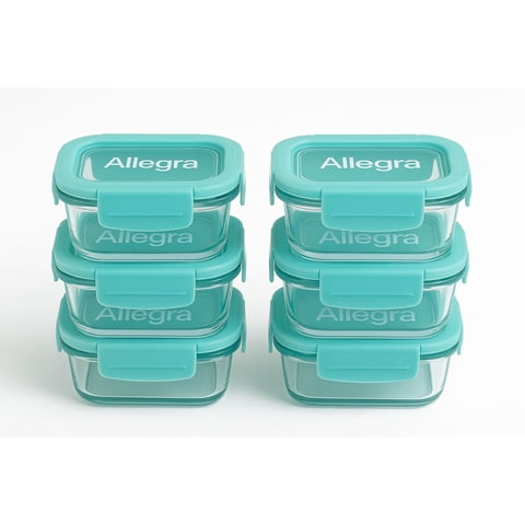 Allegra - 6 Mini Potes / Taper Chicos Hermeticos Vidrio 150Cc