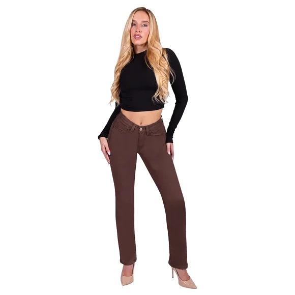 Jeans Mujer Recto Café Mohicano
