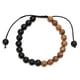 thumbnail image 2 of Pulsera unisex ajustable con esferas de madera y ónix, 2 of 6