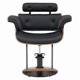 thumbnail image 1 of Silla de peluquería hidráulica negra con madera, 1 of 3