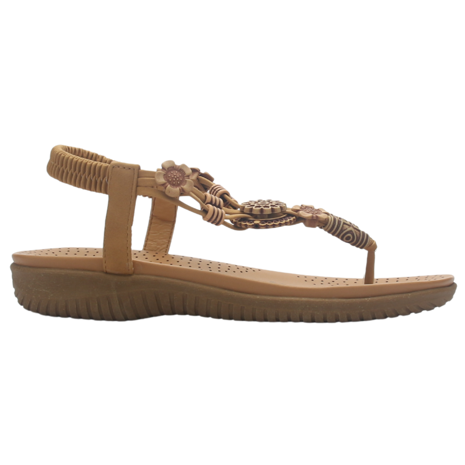 Sandalia De Mujer De Color Camel Casual Chalada Clara-10