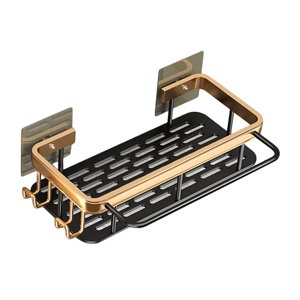 Magideal - Ducha Basket Punch- Estante De Baño A Prueba De Herrumbre Estantes Estante De Almacenamiento Para Cocina Hotel Baño Accesorios De Baño Estante D , 1 Pieza Con 1 Pieza Con Barra De Ganchos