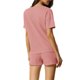 thumbnail image 3 of INSPIRE CHIC Conjunto de salón de punto waffle para mujer, pijama de manga corta con bolsillos, mezcla de algodón suave para primavera y verano, XL, rosa claro, 3 of 6
