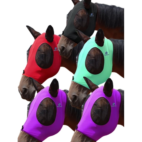 Máscaras Antimoscas Para Caballo Paquete De 5 Elásticas Con Protección Uv