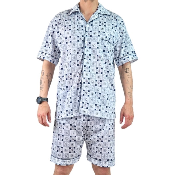 Pijama Hombre Verano Short Y Polera Con Botones 483