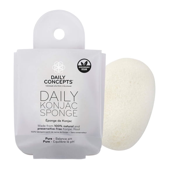 Esponja Konjac DAILY CONCEPTS Daily Pure White con ventosa
