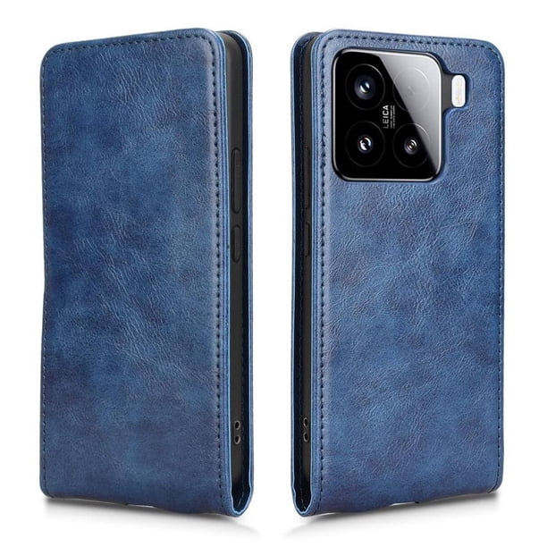 Funda tipo folio para Xiaomi 15 Pro con soporte magnético y protección para la cámara Azul