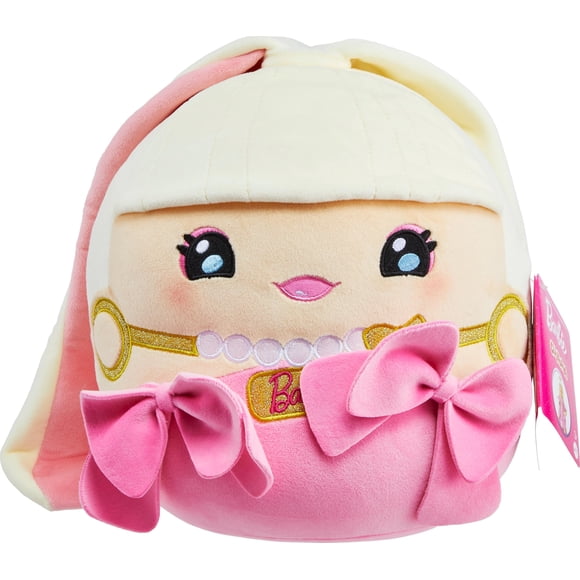 Muñeca de peluche Barbie Cuutopia de 25 cm con lazos de fieltro rosa y cola de caballo