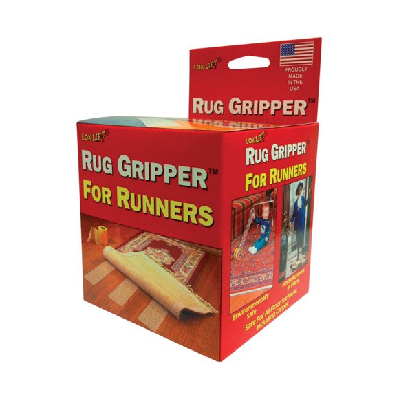 Rug Gripper Lok-Lift, tela blanca reversible, antideslizante, 7,6 m x 10 cm